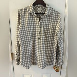 J.Crew Homespun Popover Shirt. Boy fit. Gingham. Women’s Medium.